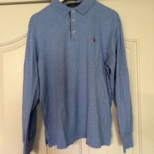 Ralph Lauren Blue Polo Shirt Classic Long Sleeve